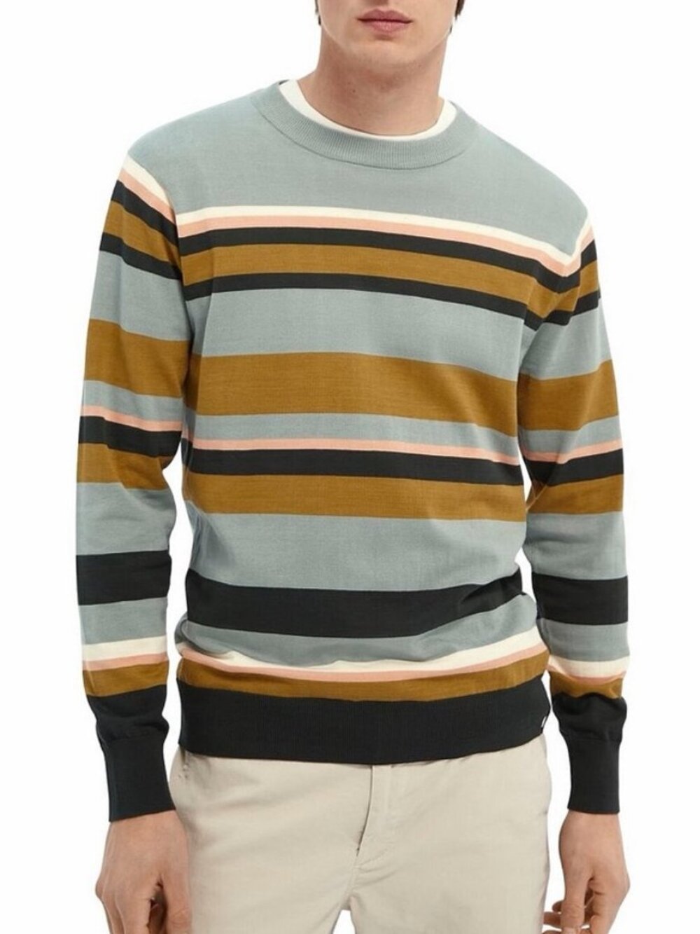 Scotch & Soda Multicolor Striped Crewneck Sweater Cotton Knit M NWOT